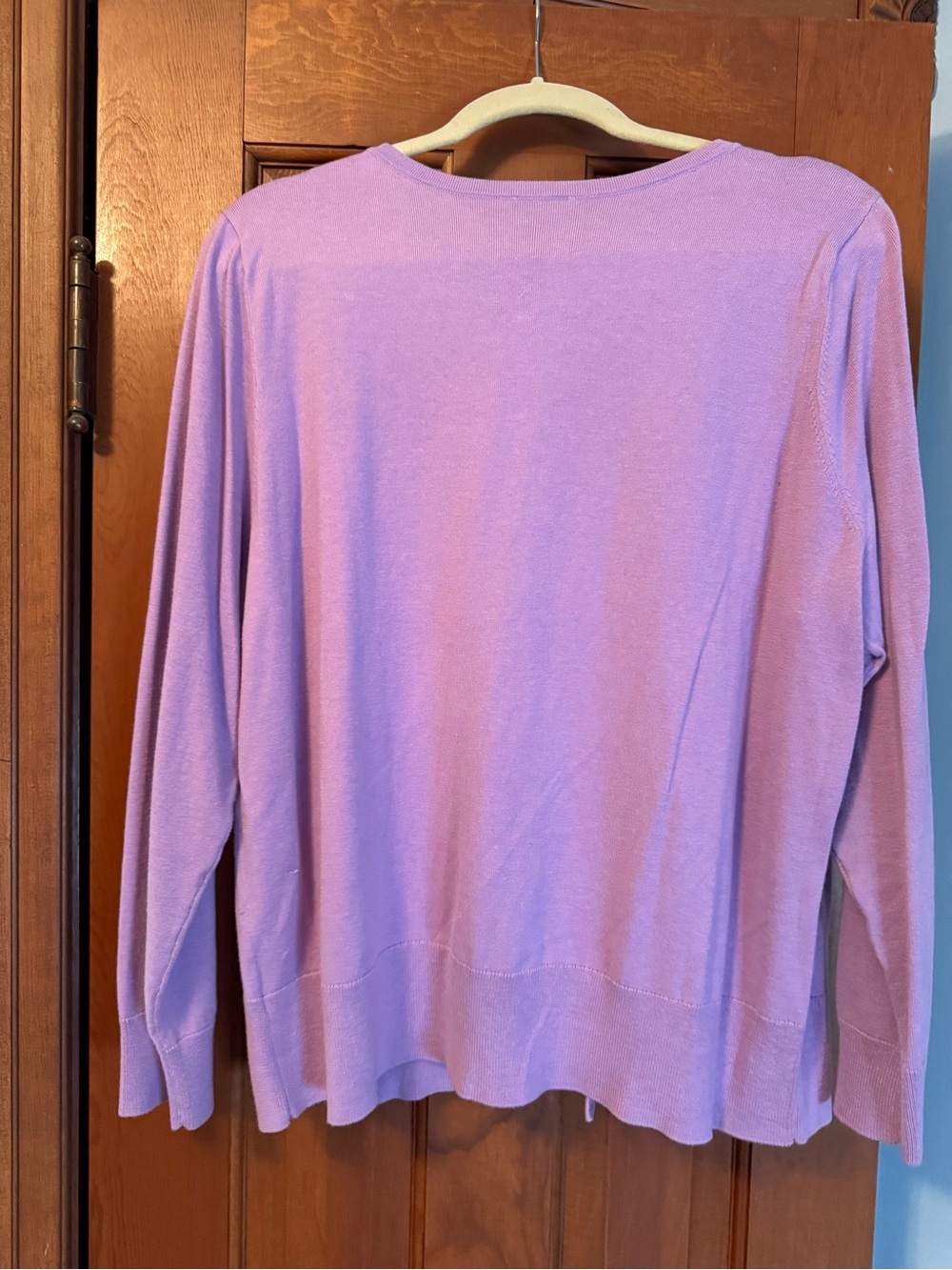 Talbots Lavender Lightweight Button-Front Cardigan - Picture 2 of 3